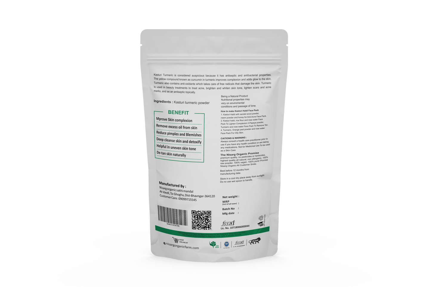 Nisarg Organic Kasturi Haldi Powder