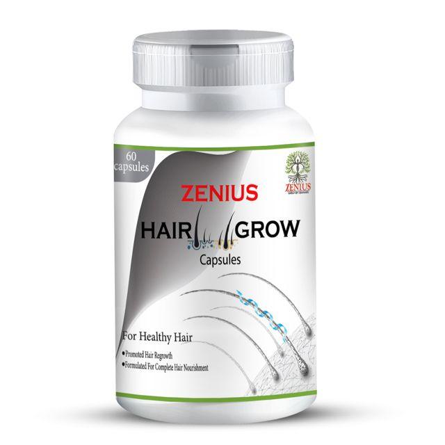 Zenius Hair Grow Capsules - Hair Growth Capsules for Hair Growth, Smoothening, and Treatment - 60 Capsules