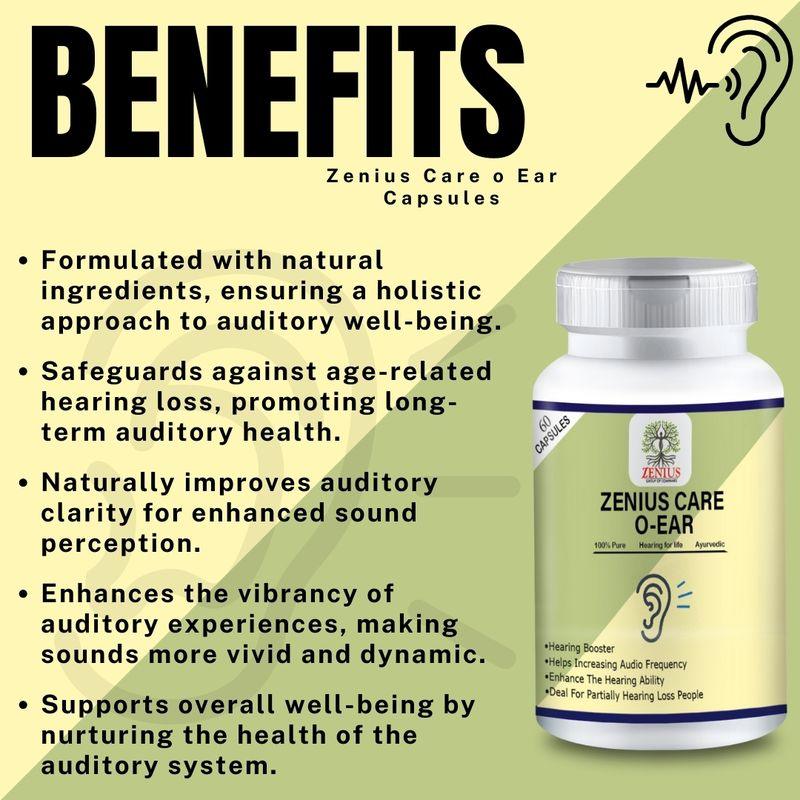 Zenius Care O Ear Capsules - Capsules for Hearing Power Increase and Care - 60 Capsules