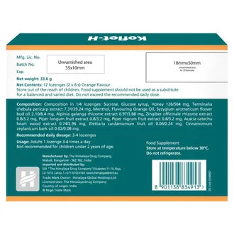 Himalaya Koflet H Lozenges (Orange Flavour) 1x6's