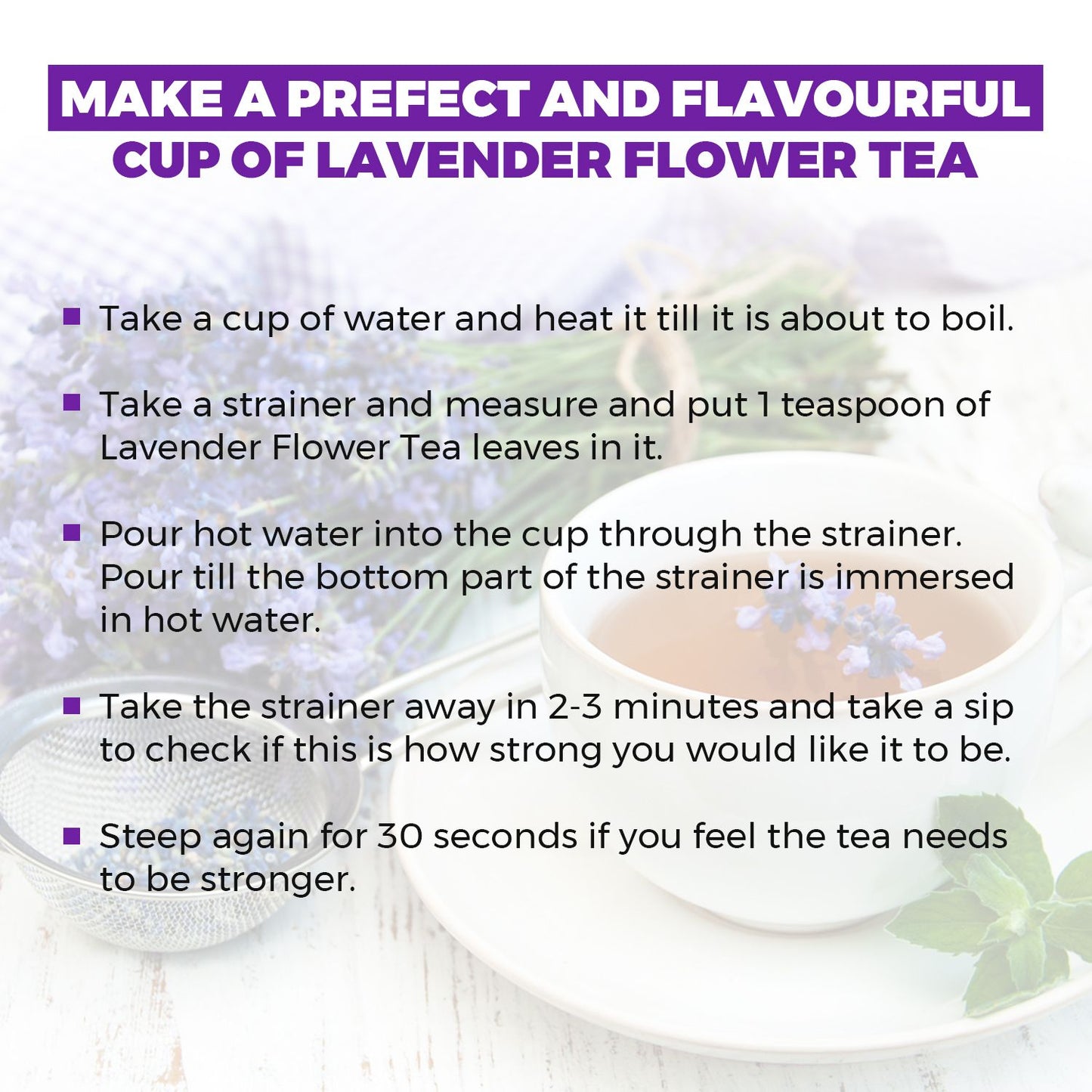 Vanalaya Organic Lavender Flower Tea from Sun Dried Flowers For Stress Relief 30gm