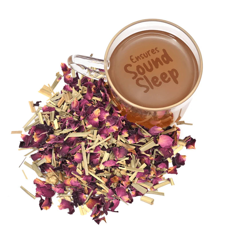 Satopradhan Lemongrass Rose Tea 25g - Organic - Sugar-free & Caffeine Free - Loose Leaf Herbal Tea - Supports Weight Loss, Helps with PCOS, High Blood Pressure, Anxiety & Detox - Best Tea for Digestion