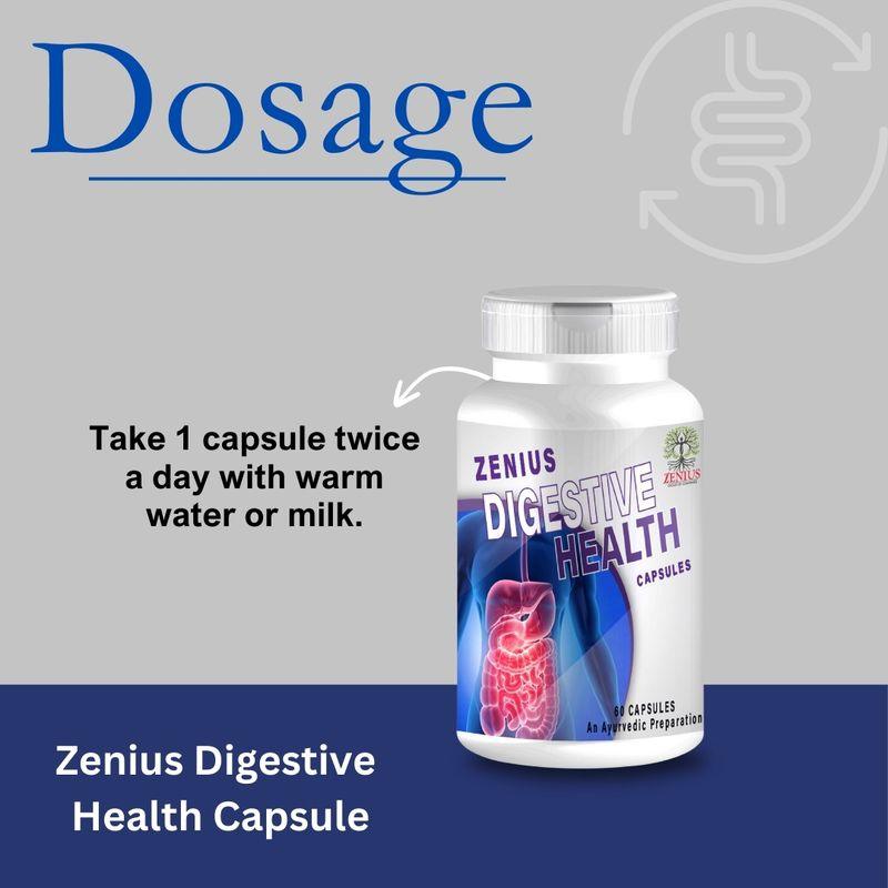 Zenius Digestive Health Capsules - Digestion Medicine for Digestion, Absorption, and Hunger Control - 60 Capsules