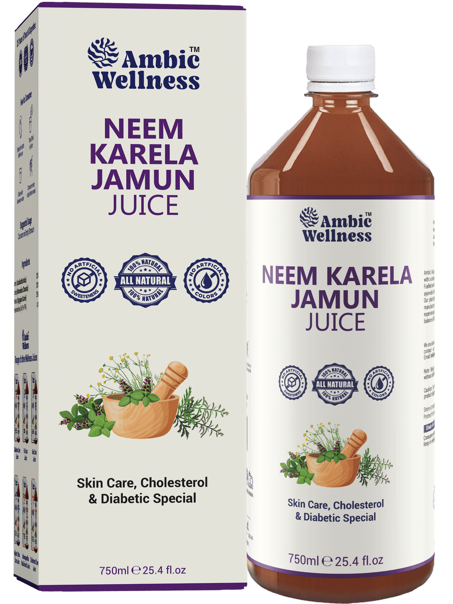 Ambic Neem Karela Jamun Ras - 750ml