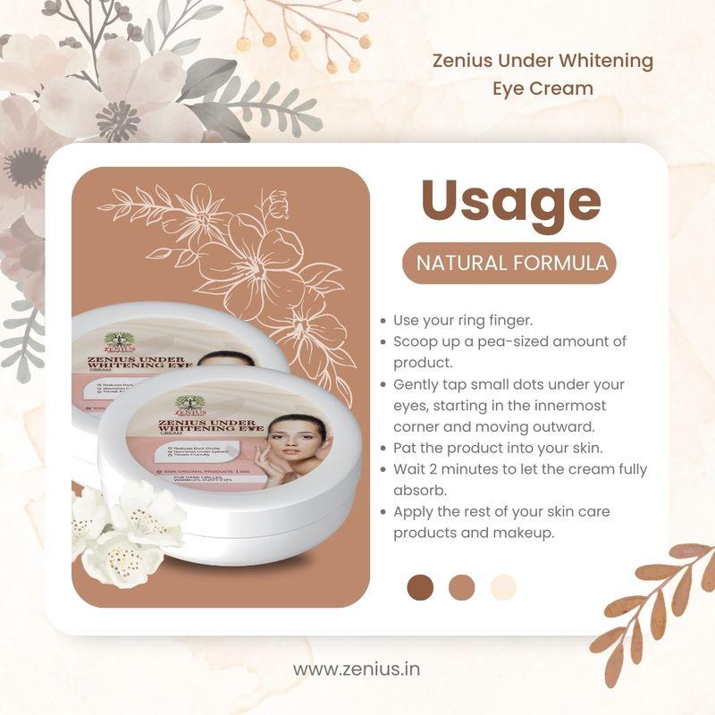 Zenius Under Whitening Eye Cream - for Dark Circle Removal and Eye Care - 50gm Cream