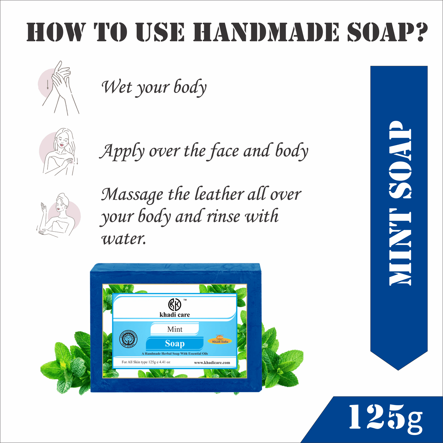 Khadi Care Herbal Mint Soap - 125g