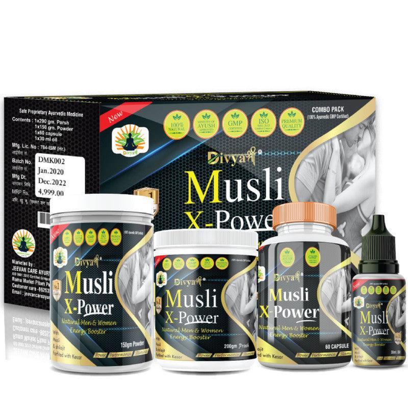 Divya Shree Musli X-Powder Kit Vitality Booster Capsule Testosterone Booster Kit for Men's wellness