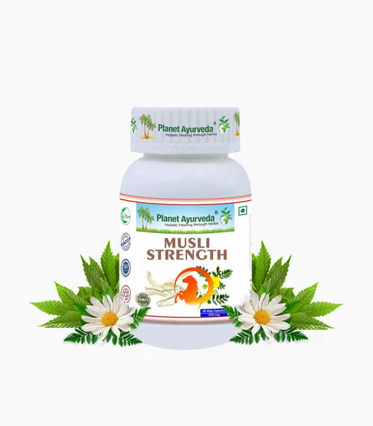 Planet Ayurveda Musli Strength Vege Capsule - 60 Capsules