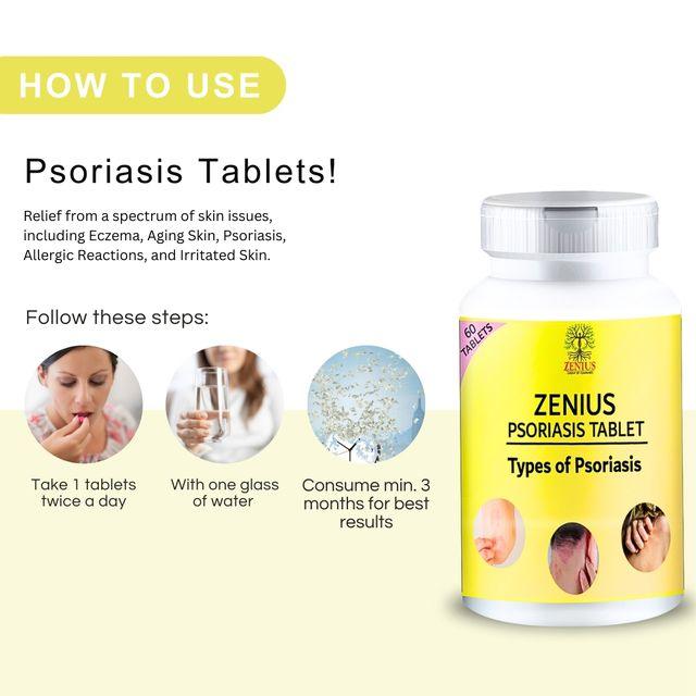 Zenius Psoriasis Tablet - Skin Psoriasis Tablets and Medicine for Psoriasis Relief - 60 Tablets