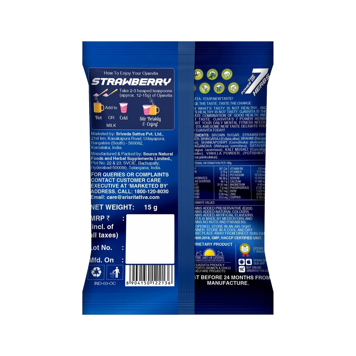 Sri Sri Tattva Strawberry Ojasvita - Sharp Mind & Fit Body