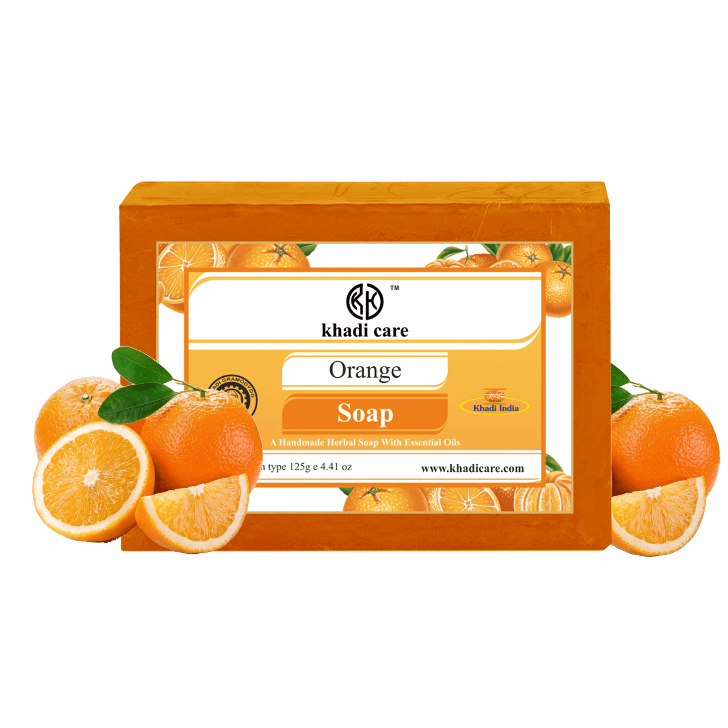 Khadi Care Herbal Orange Soap - 125g