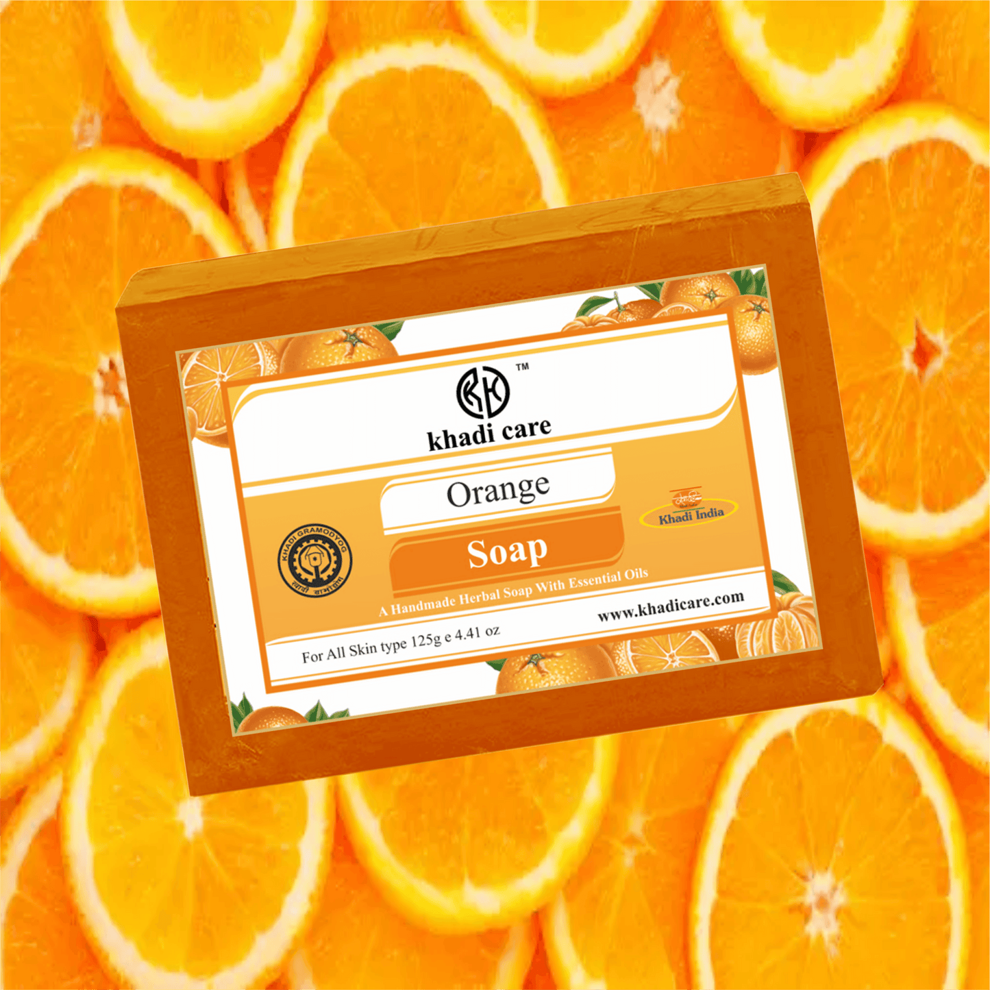 Khadi Care Herbal Orange Soap - 125g