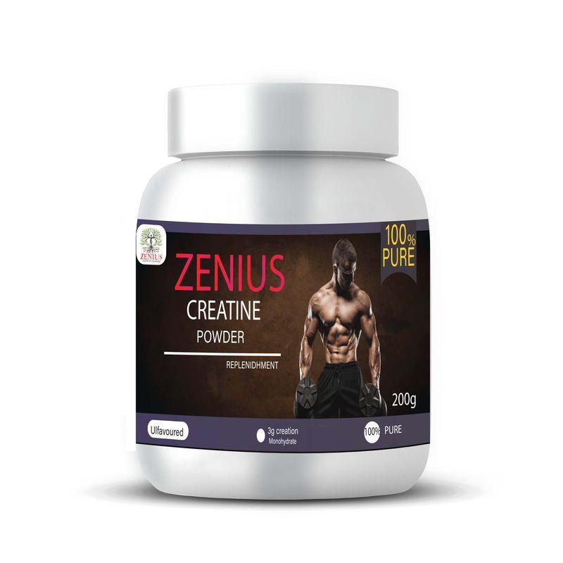 Zenius Creatine Powder - Creatine Powder for Muscles Gain and Creatine Monohydrate - 200gm Powder