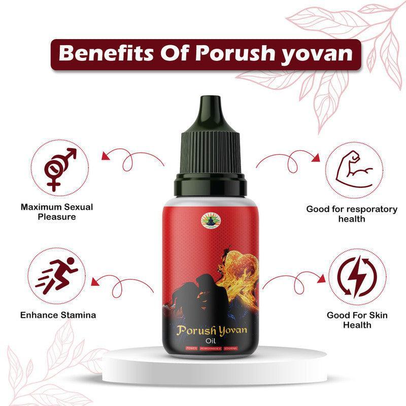 Divya Shree Porush Yovan Oil for Ling Booster, Stamina and Power for Men, Oil Double Power, Sexual Wellness Oil 30ml Oil, Jeevan Care Ayurveda