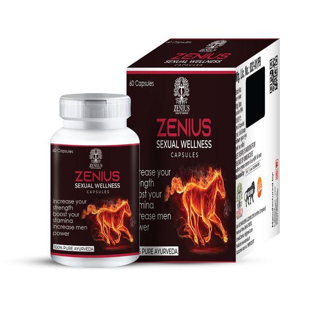 Zenius Sexual Wellness Capsules - Sexual Wellness Capsules for Sexual Health and Stamina Boosting - 60 Capsules