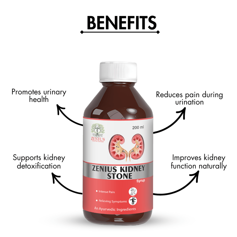 Zenius Kidney Stone Syrup - Effective Syrup for Dissolving Kidney Stones and Urinary Health Support - 200ml Syrup