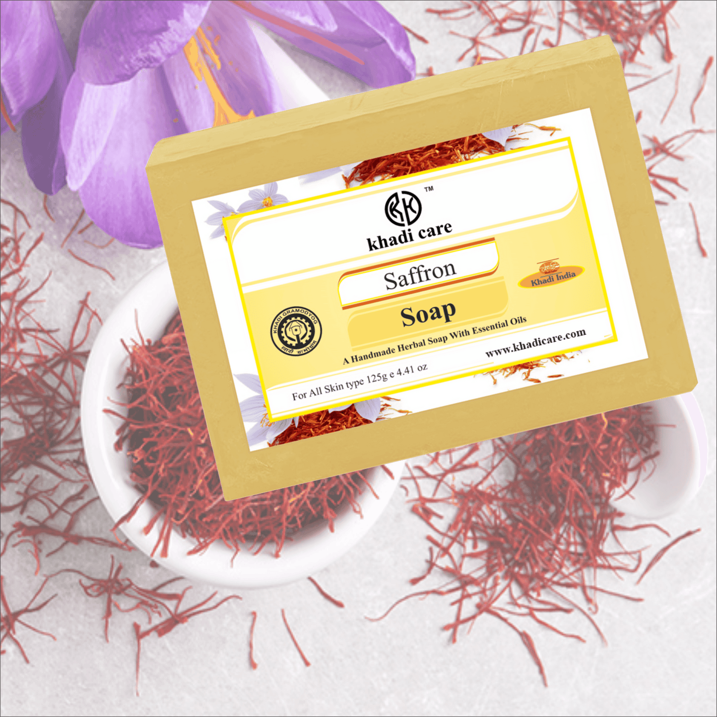 Khadi Care Herbal Saffron Soap - 125g