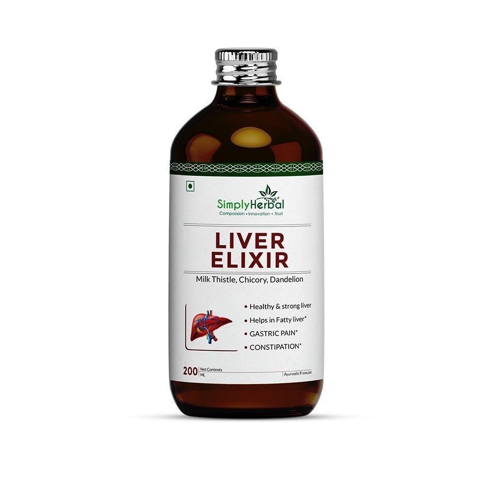 Simply Herbal Super Liver Elixir Enriched With Milk Thistle,Chicory for Strong & Healthy Liver - 200ml Elixir - Pack of 2