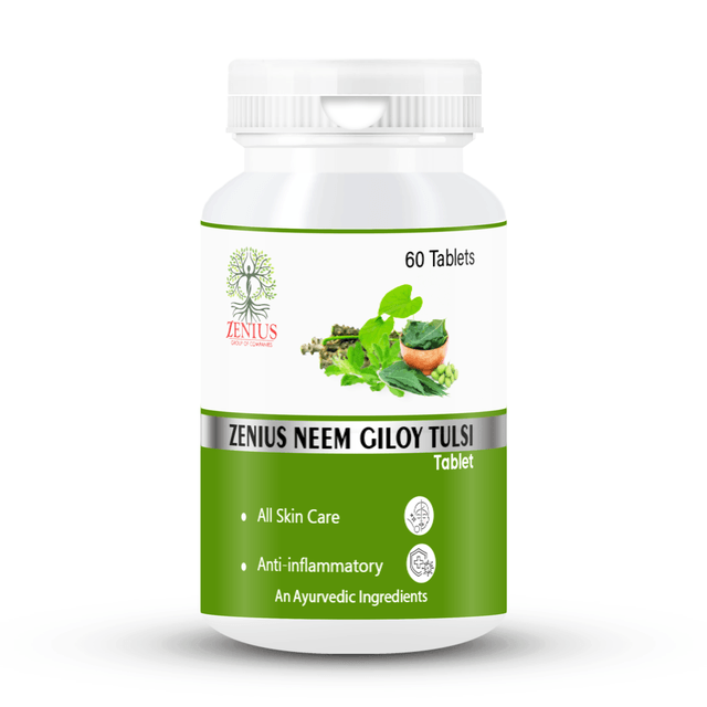 Zenius Neem Giloy Tulsi Tablets - for Immunity Boost, Detoxification, and Health Support - 60 Tablets
