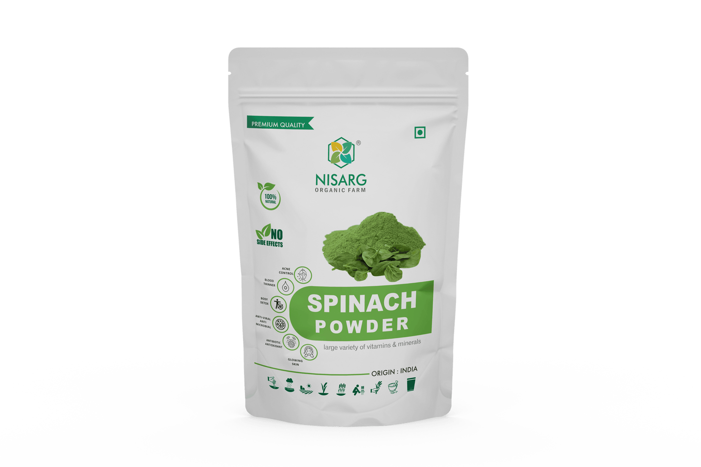Nisarg Organic Farm Spinach (Palal) Powder