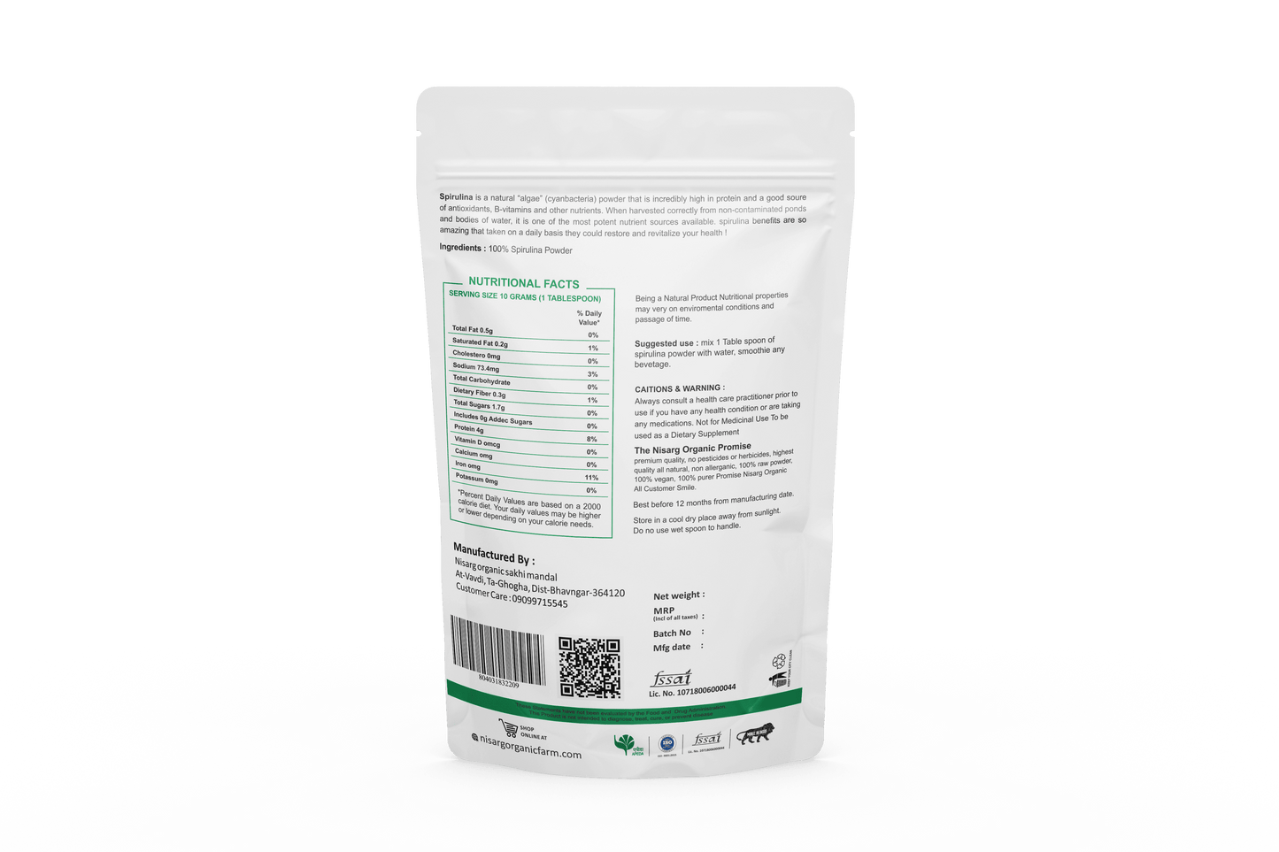 Nisarg Organic Spirulina Powder