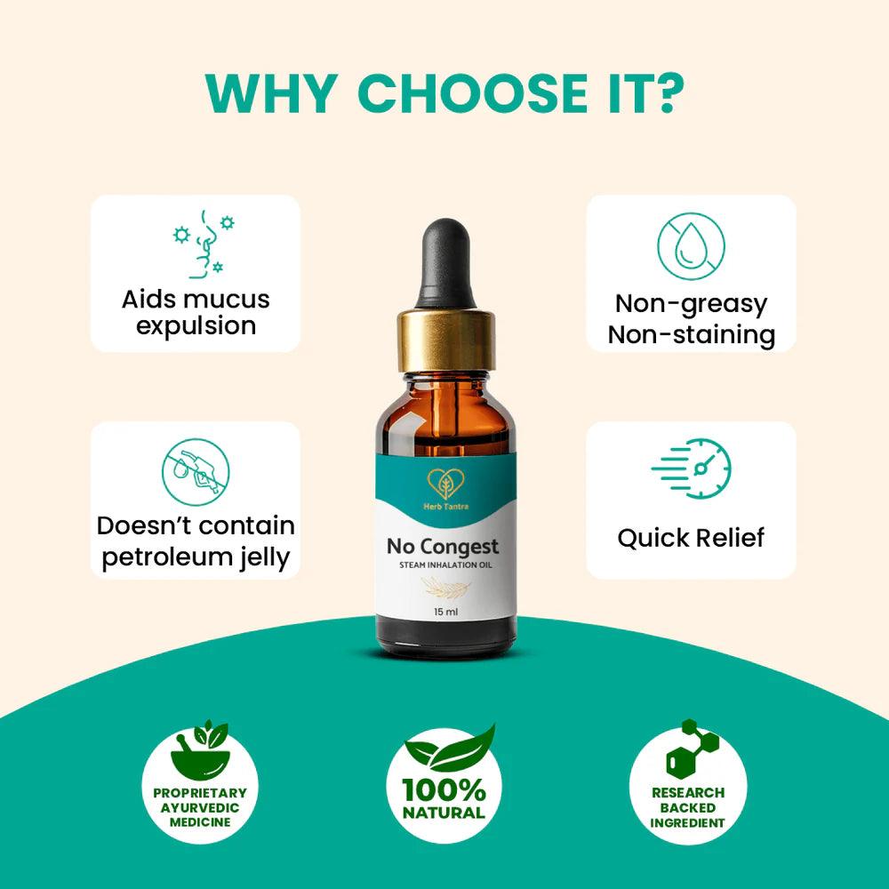 Herb Tantra No Congest Steam Inhalation Oil (15 ml)
