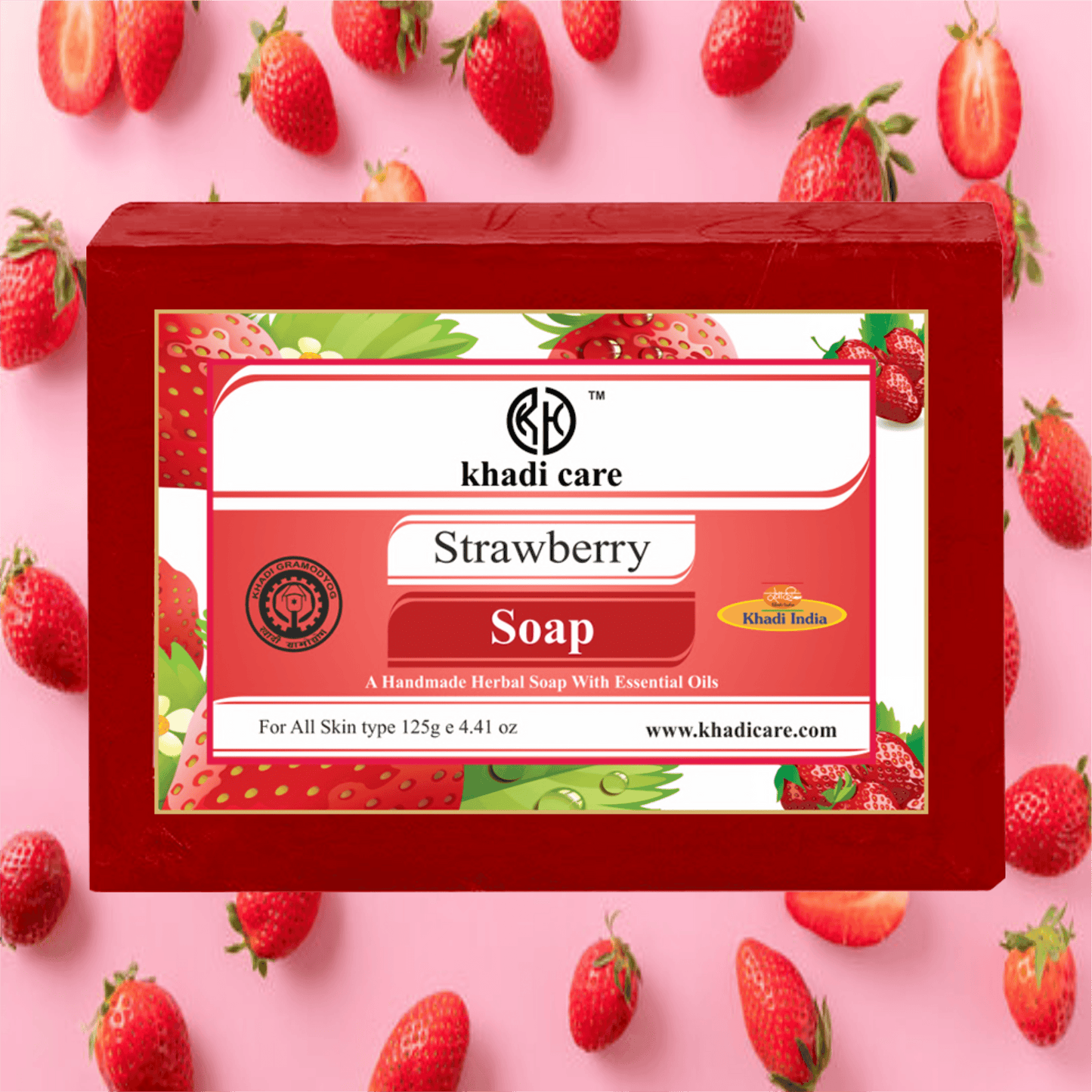 Khadi Care Herbal Strawberry Soap - 125g
