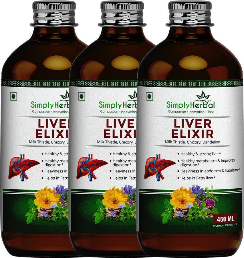 Simply Herbal Super Liver Elixir Enriched With Milk Thistle,Chicory for Strong & Healthy Liver - 200ml Elixir - Pack of 2