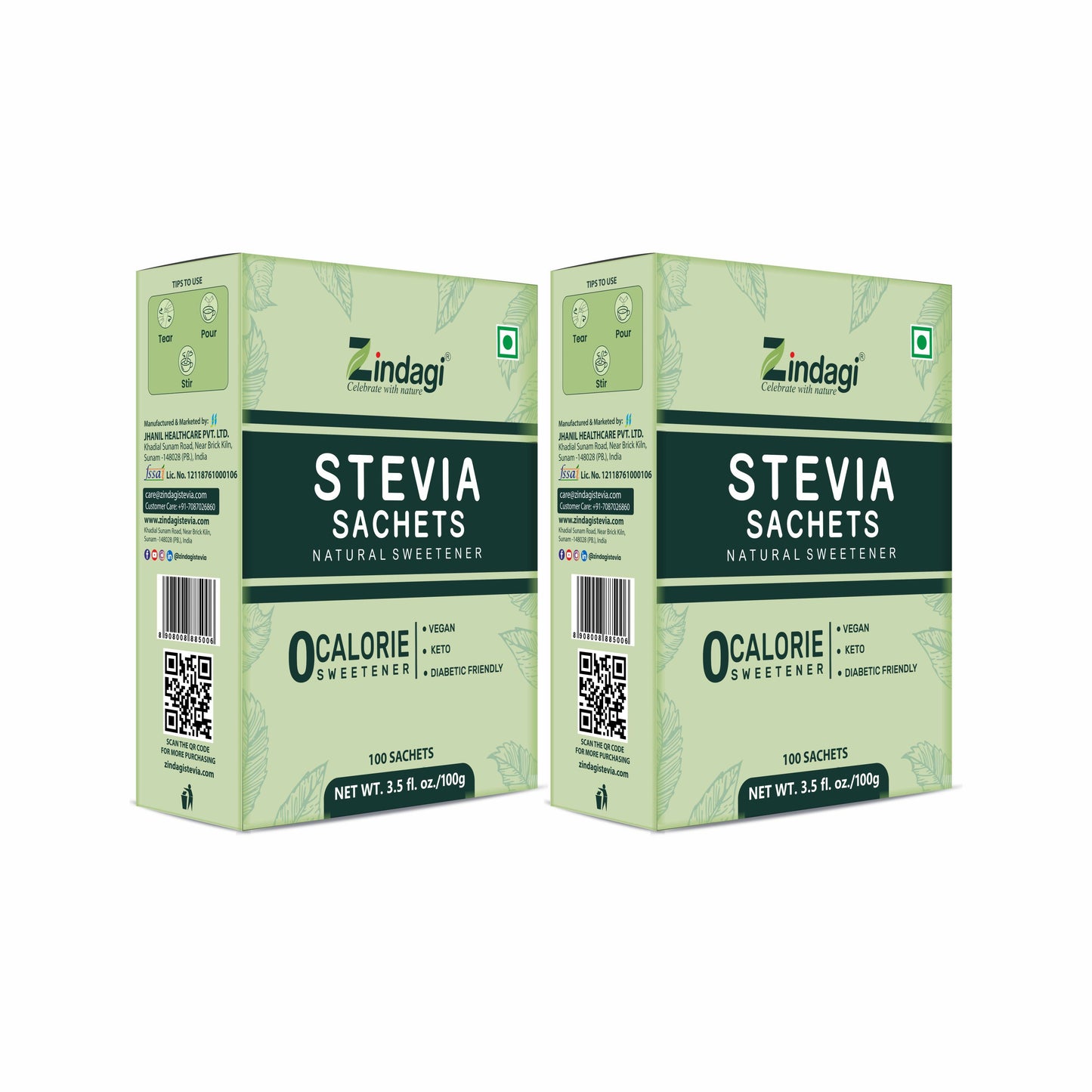Zindagi Stevia Sachet (1gm Each) 100 Sachet