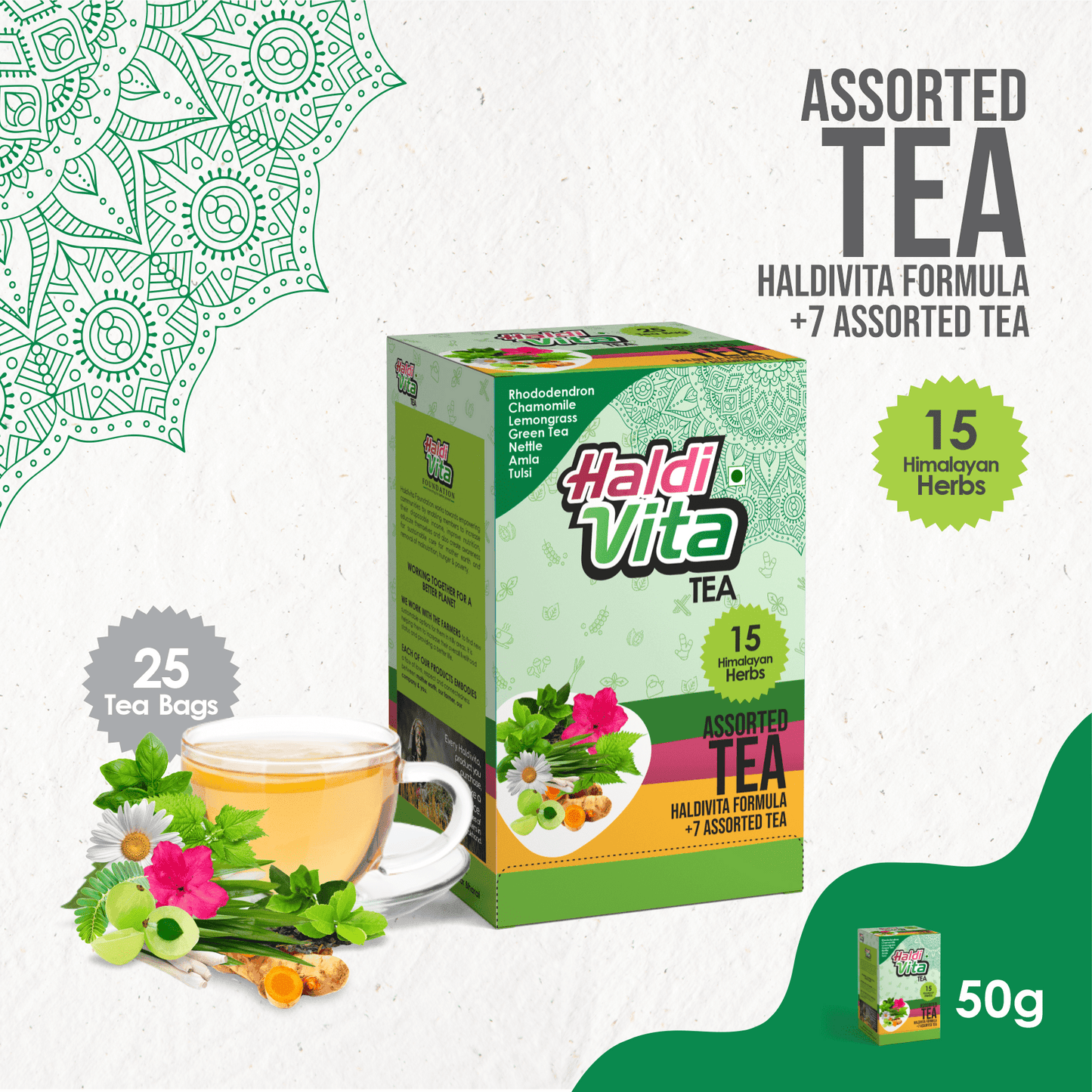 Haldi Vita Tea Haldivita Assorted Tea – 7 flavors (25 tea bags)