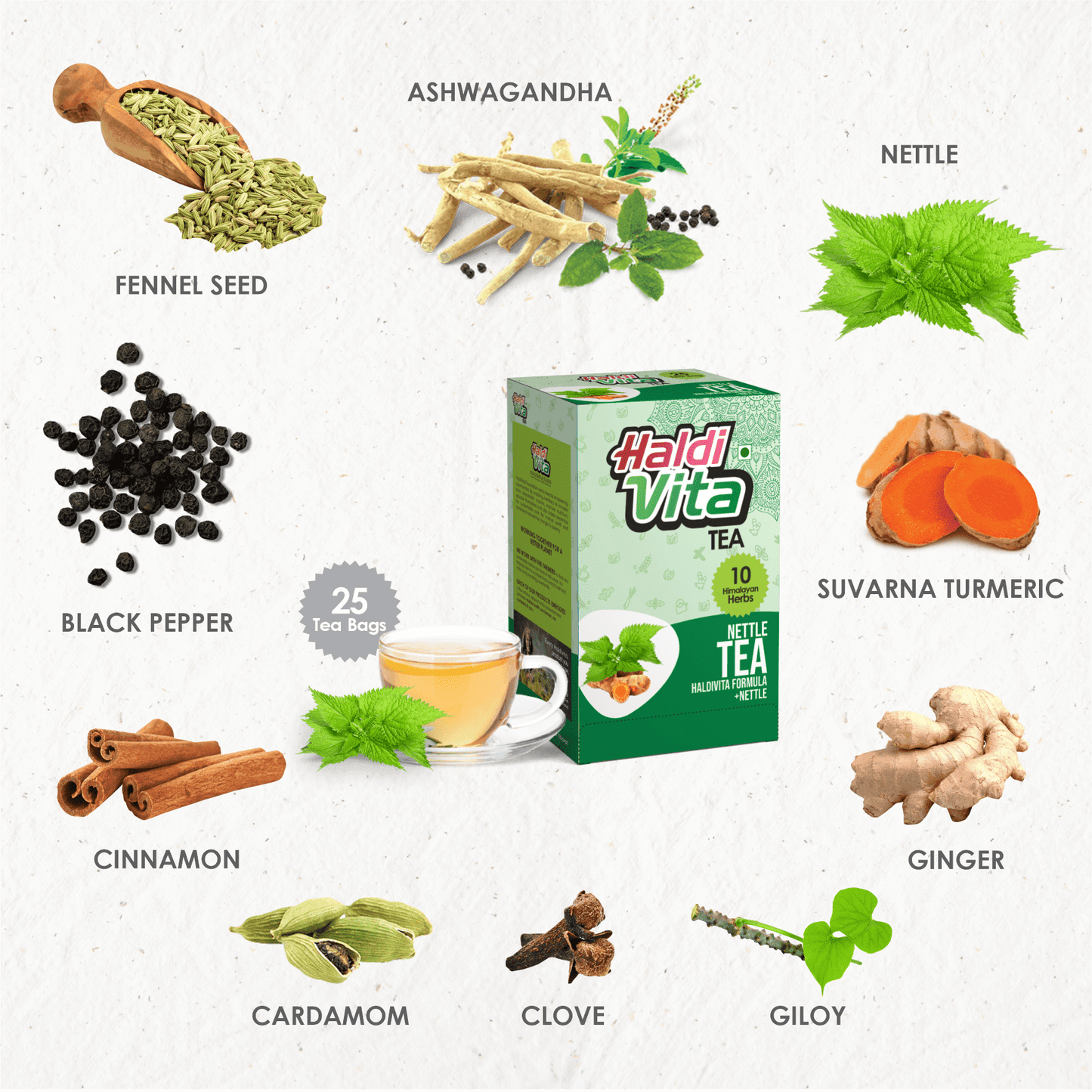 Haldi Vita Tea Haldivita Nettle tea (25 tea bags)