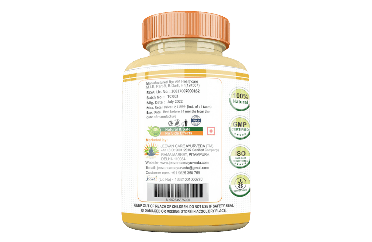 Divya Shree Turmeric Capsule for Even Skin Tone, Provide Anti-Aging Effects, Immunity booster, Ayurvedic Formula  60 Capsule, Jeevan Care Ayurvedic