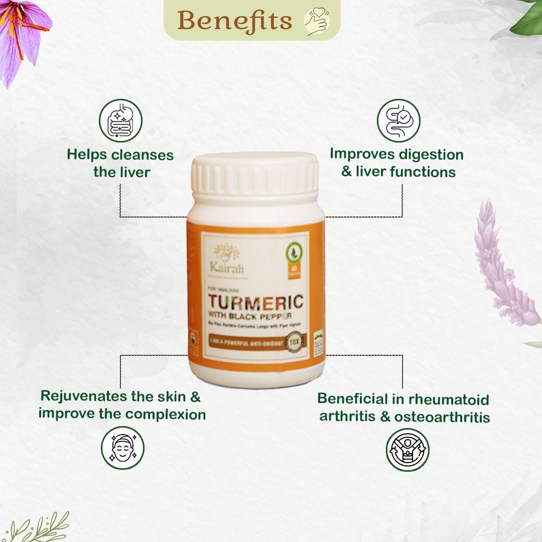 Kairali Turmeric with Black Pepper Capsule - 500mg (60 Capsules)