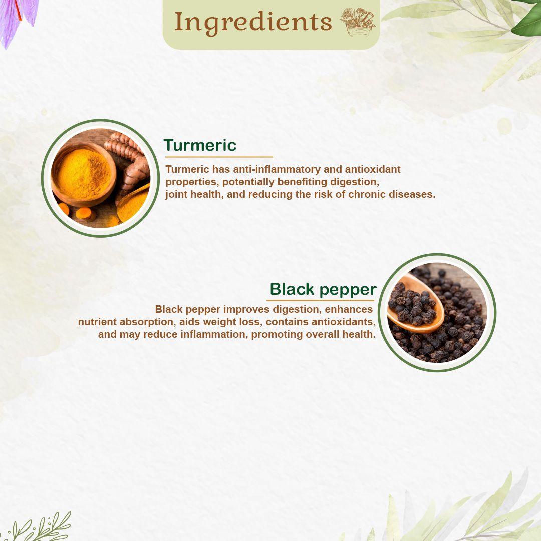 Kairali Turmeric with Black Pepper Capsule - 500mg (60 Capsules)