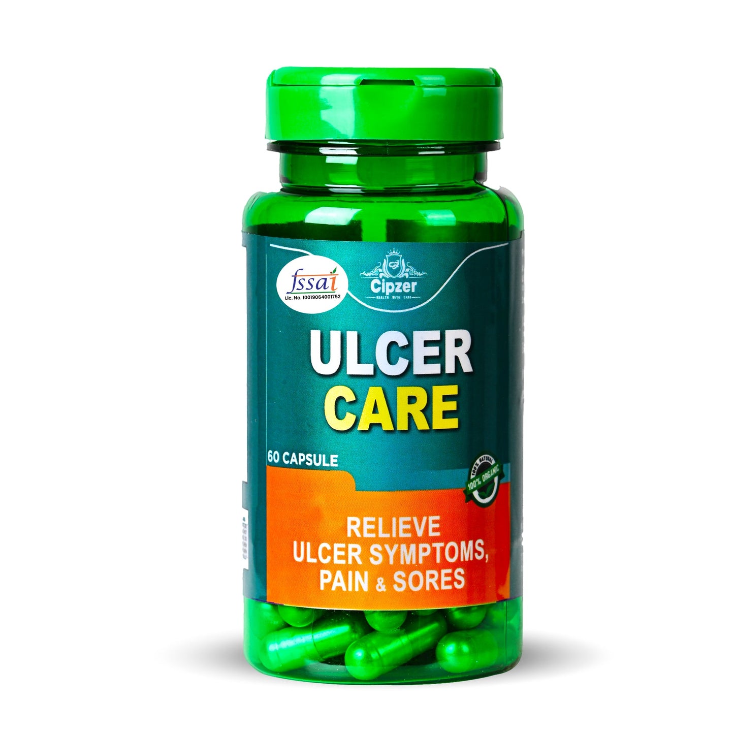 Cipzer Ulcer Care 60 Capsules | Herbal Remedy for Ulcers, Acidity, Gastritis & Complete Digestive Care