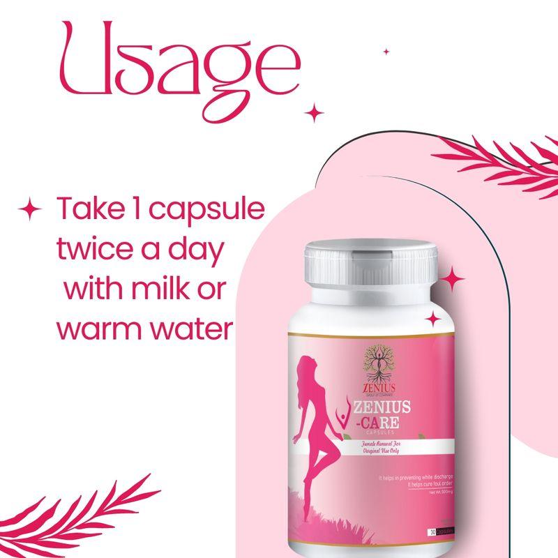 Zenius V Care Capsules - Women Sexual Capsules for Female Sexual Health and Stamina Boost - 60 Capsules