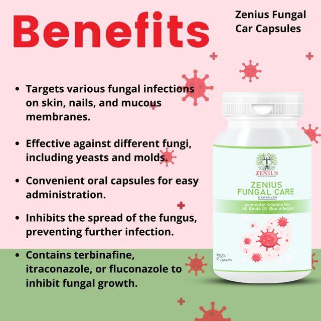 Zenius Fungal Care Capsules - Fungal Care Capsules and Medicine for Fungal Infections - 60 Capsules