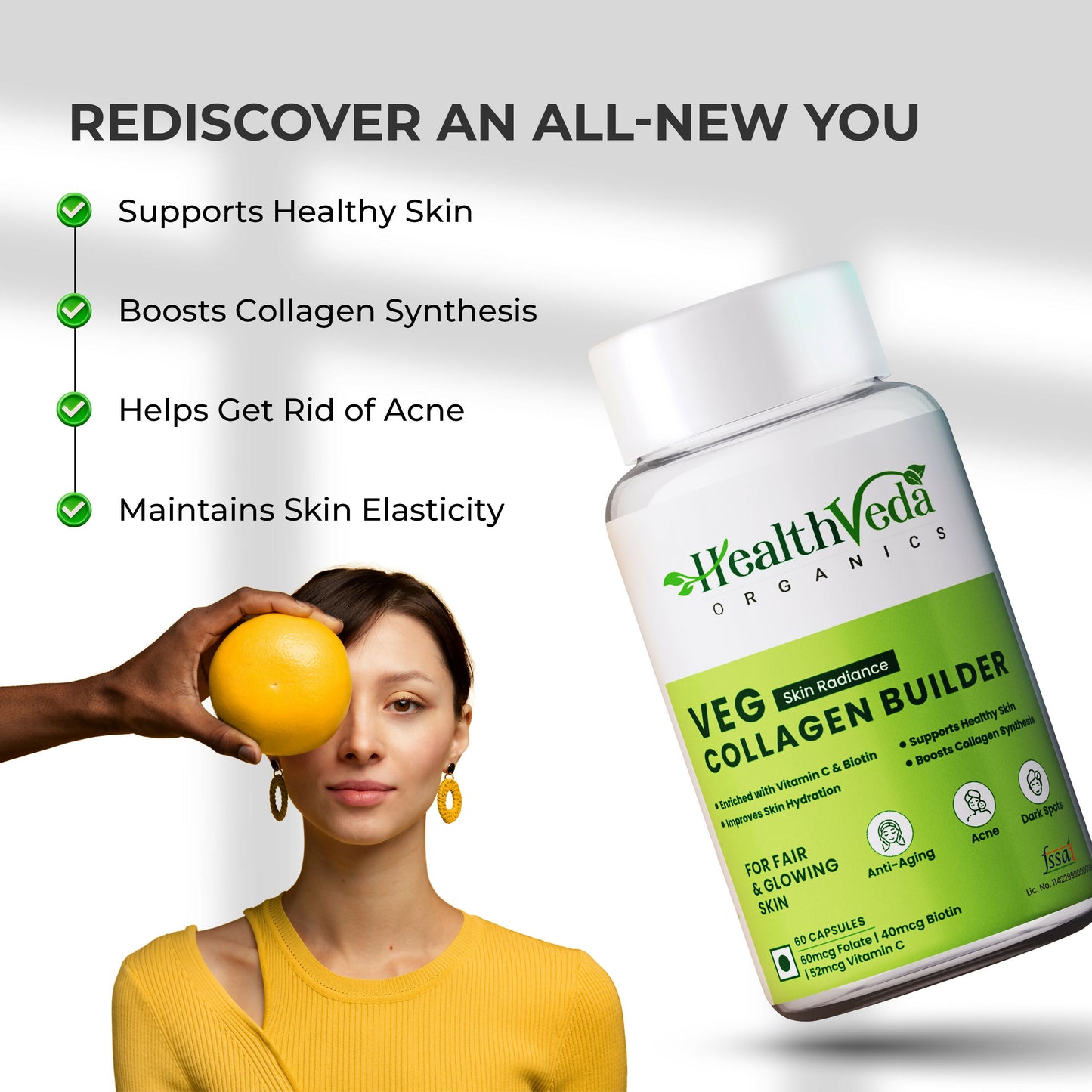 Health Veda Organics Skin Radiance Collagen Builder Veg Capsule