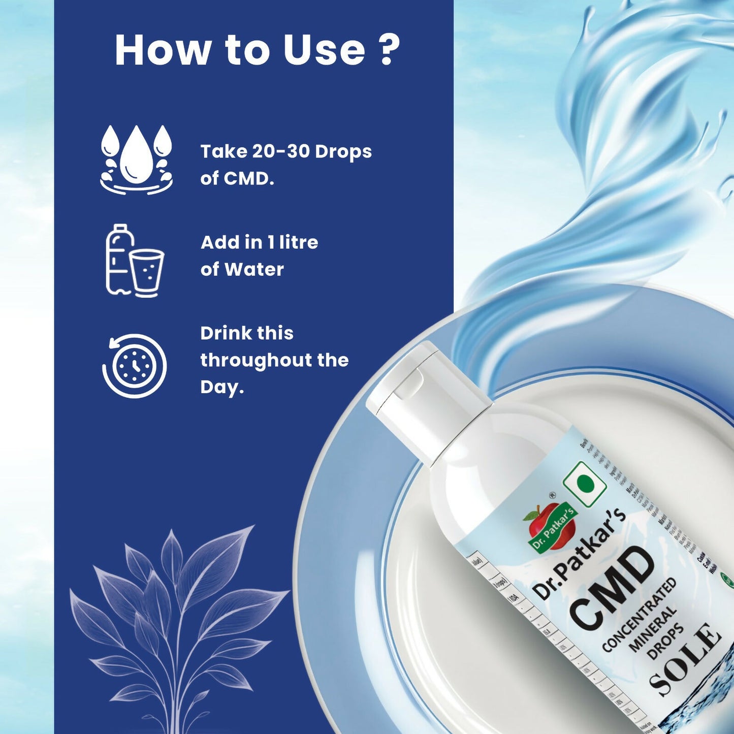 Dr. Patkar's Concentrated Mineral Drops Hydration Trace Supplement Increased energy levels (Cmd).5