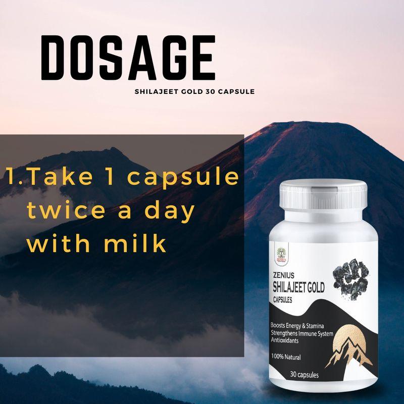 Zenius Shilajeet Gold Capsules for Sexual Health and Stamina Boosting - 30 Capsules