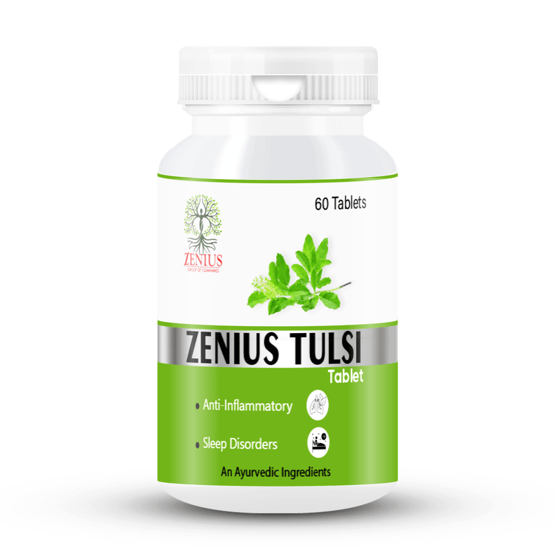 Zenius Tulsi Tablets - Natural Immune Booster with Stress Relief Properties, Supports Respiratory Health - 60 Tablets