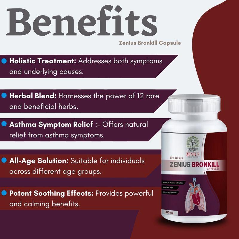 Zenius bronkill Capsules - Asthma Capsules for Asthma Relief and Better Breathing - 60 Capsules