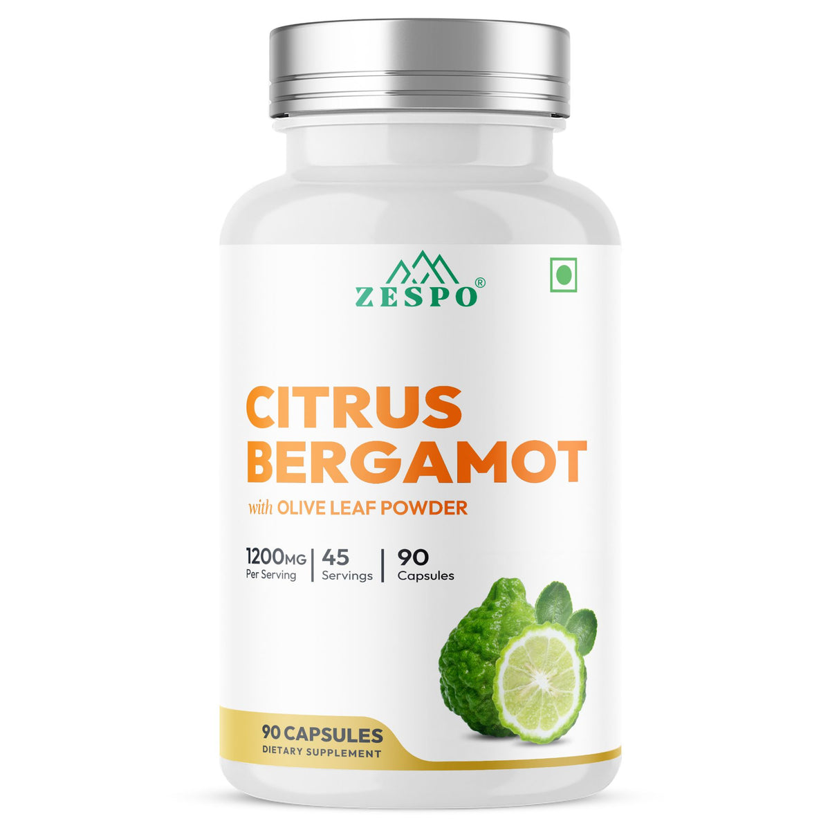 Zespo Citrus Bergamot 1200 mg with Olive Leaf – 90 Capsules