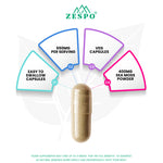 Zespo Sea Moss Complex 3 in 1 – 650 mg Per Capsule with Irish Sea Moss, Bladderwrack & Burdock Root Powder – Supports Energy, Immunity, Natural Detox – 60 Capsules