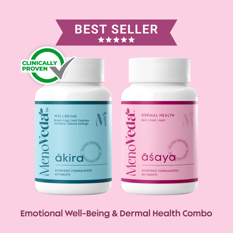 Menoveda Akira + Asaya Combo For Emotional Wellbeing and Dermal Health | Balances Hormone Naturally
