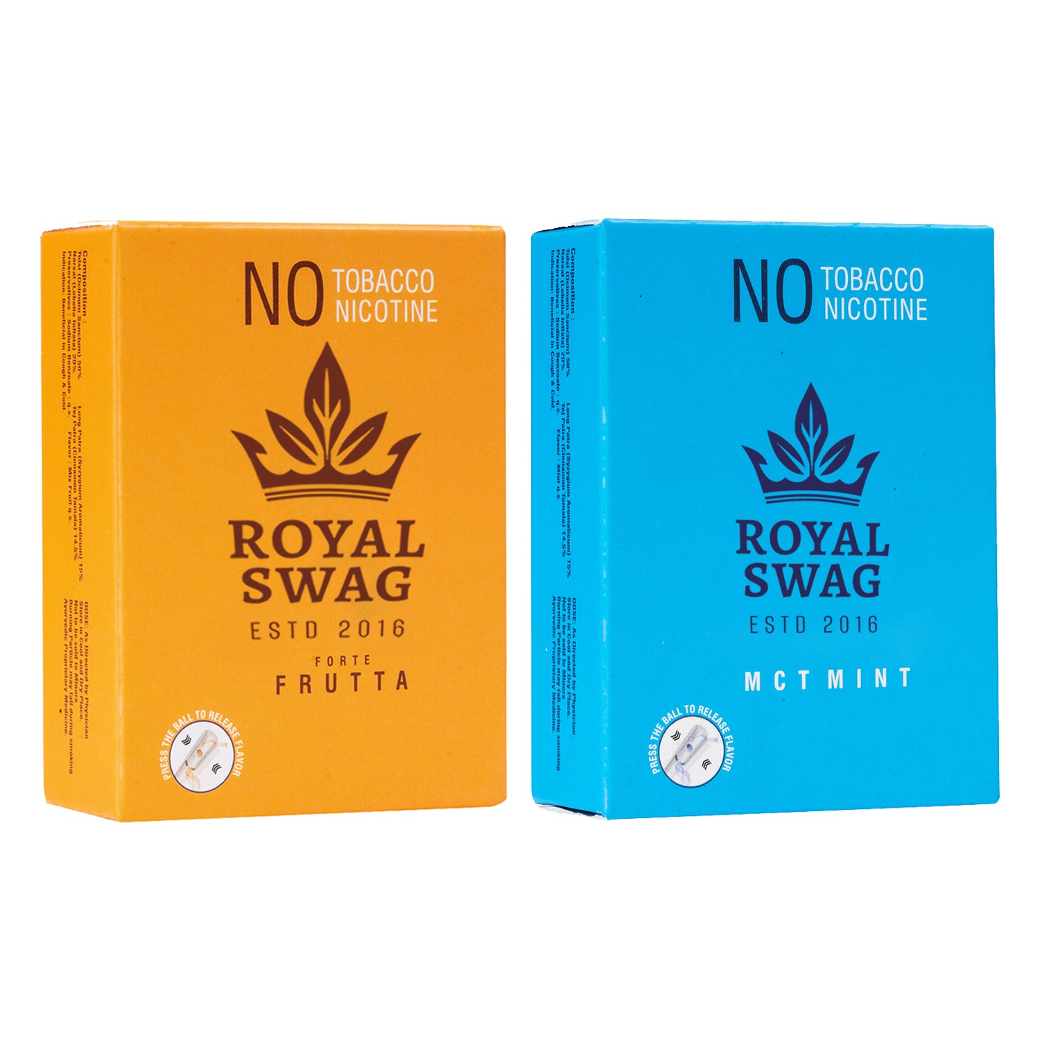 Royal Swag Herbal Cigarettes Frutta & Mint Flavour - Tobacco Free (20 Sticks - 1 Pack)