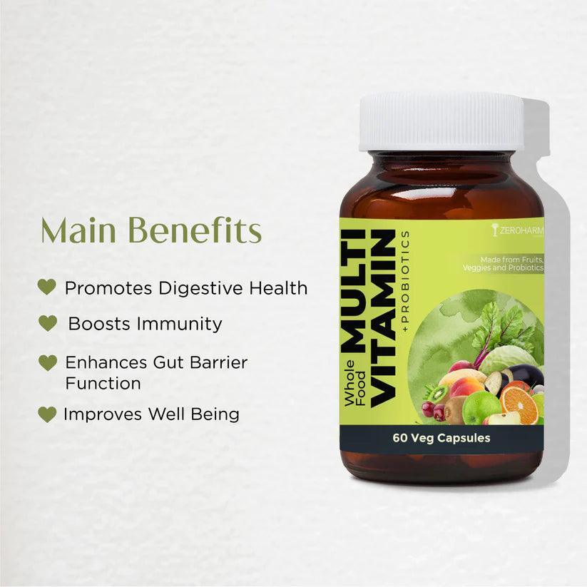 Zeroharm Sciences Whole Food Multivitamin + Probiotics Veg Capsule