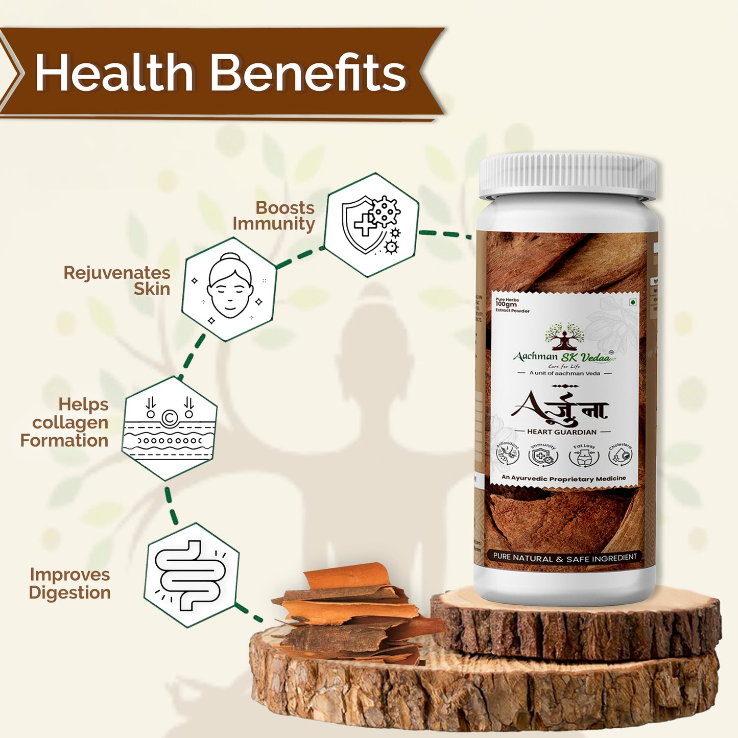 Aachman Veda Arjuna Amla Extract Powder (100 gm)