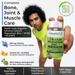 Health Veda Organics Calcium Magnesium Zinc with D3 & B12 Tablets - (60 Tablets)