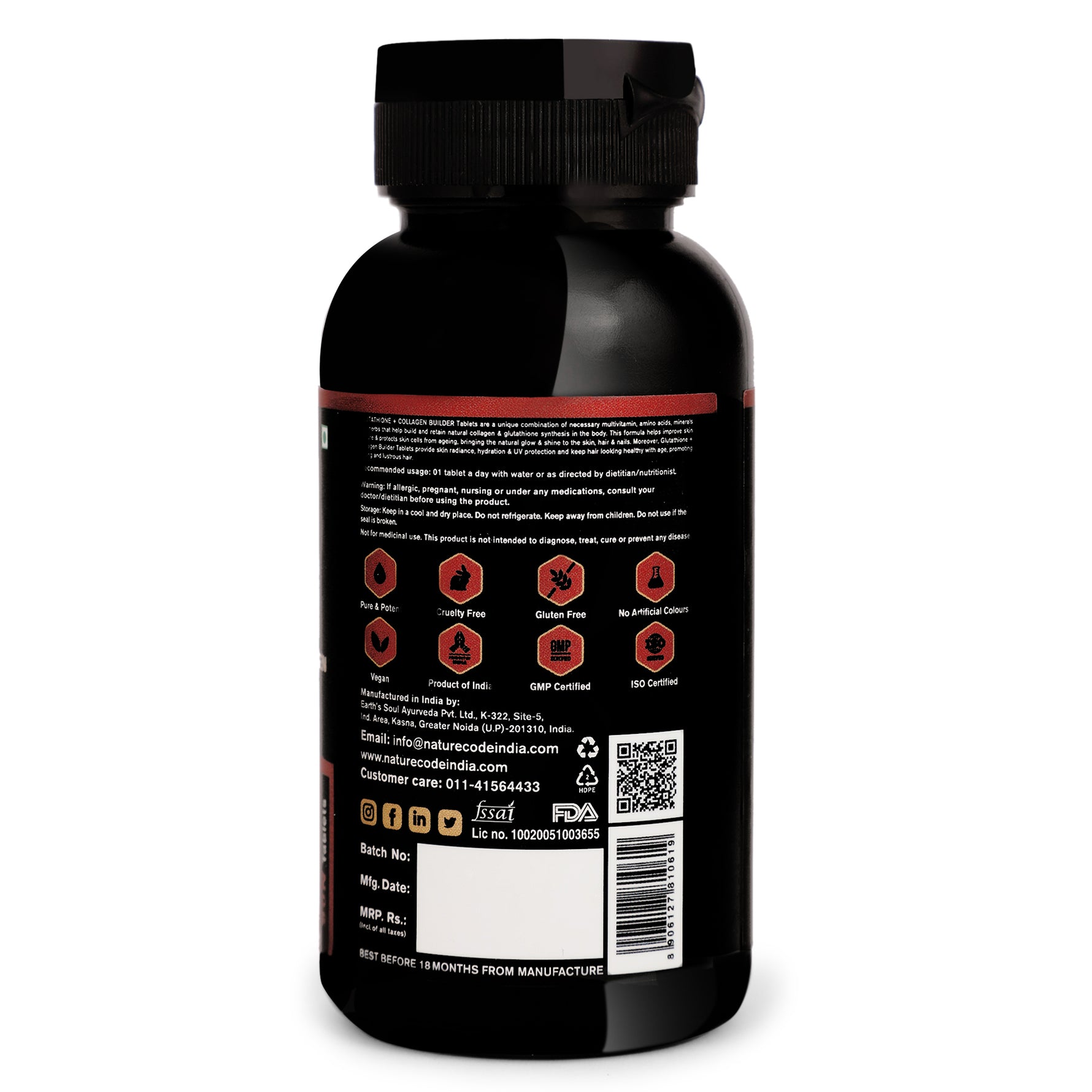 Nature Code Glutathione + Collagen Builder Tablet - 60 Capsules